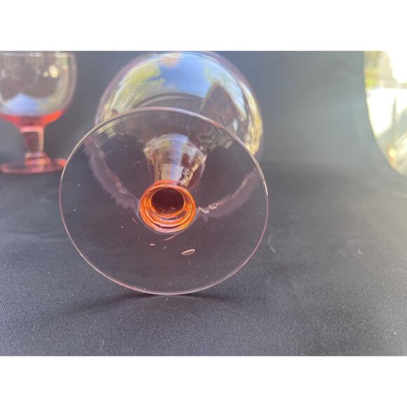 Set of 6 Fun Vintage Pink Glass Ice Cream Dishes/Margarita Glasses - Picture 10 of 10